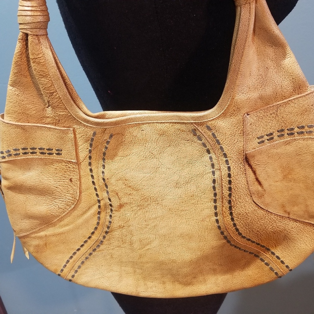 Caleen Cordera silver studded leather hobo bag
